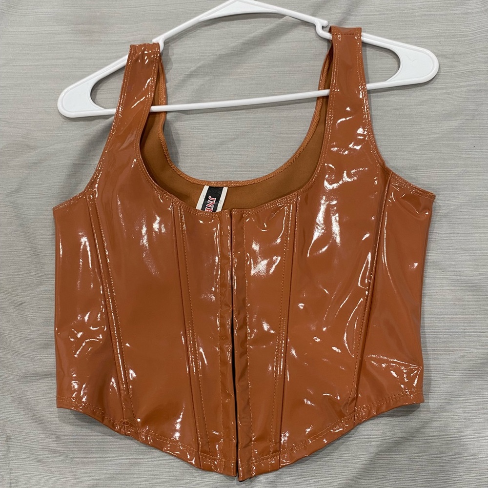 Pleather vest/corset